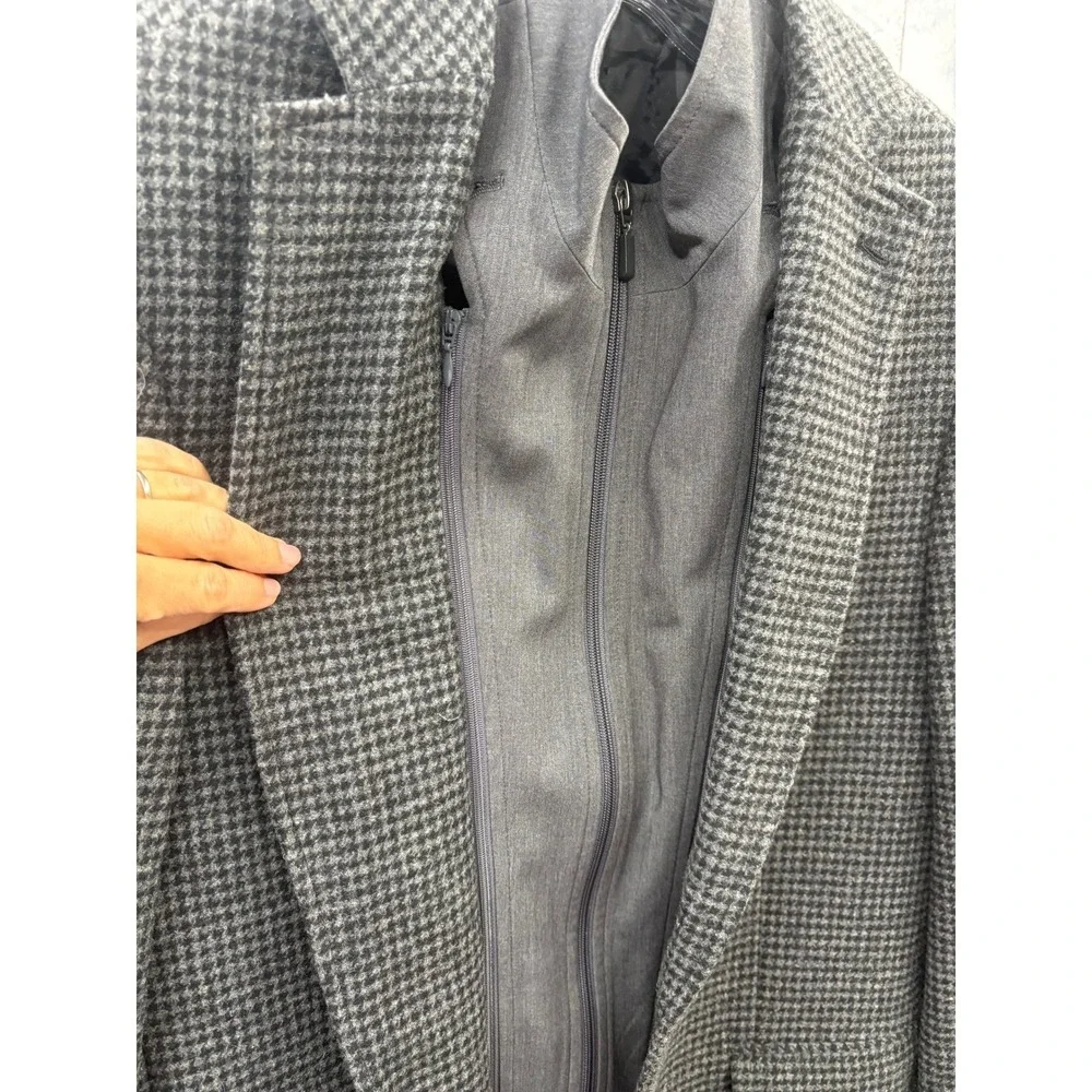 Marc Anthony Houndstooth Wool‎ Blend Blazer Sport Coat Elbow Patches 38R